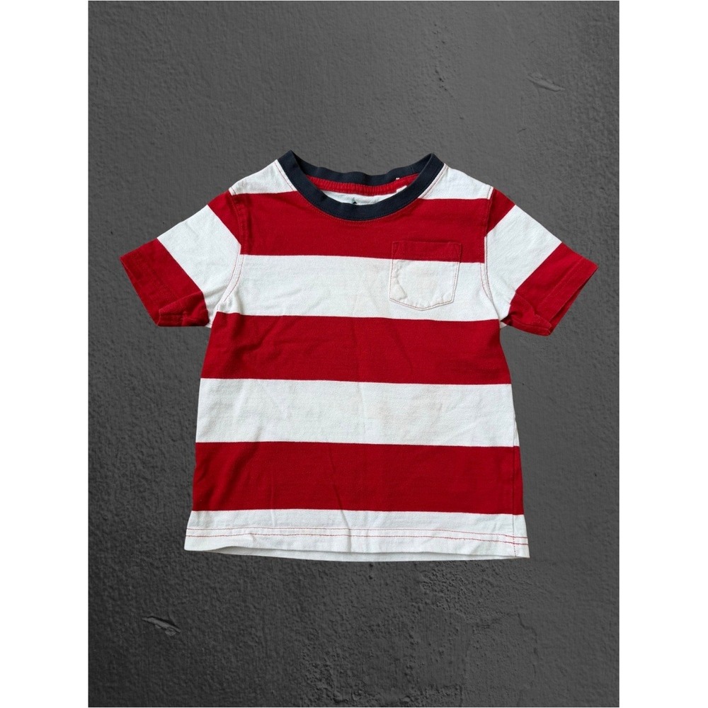 Tailor Vintage Kids Red White‎ Striped Pocket T-Shirt Size 2/3 Nautical Cotton